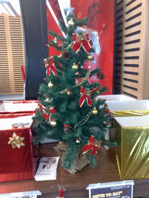 Christmas tree on table