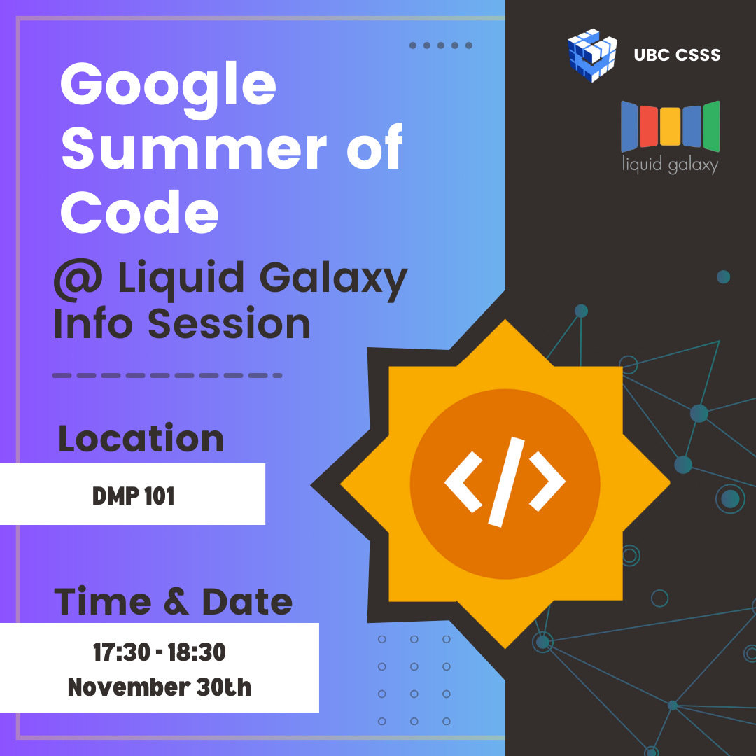Preview image for Google Summer of Code @ Liquid Galaxy Info Session event